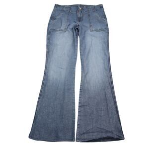 American Flavour Pants Womens 5 Blue Low Rise Flat Front Flare Casual Jeans